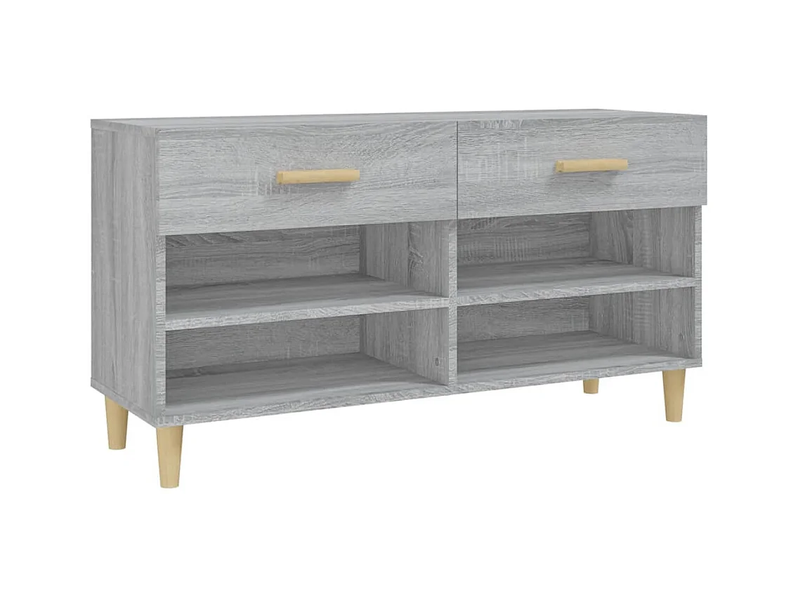 Sonoma grijze schoenenkast 102x35x55 cm Technisch hout