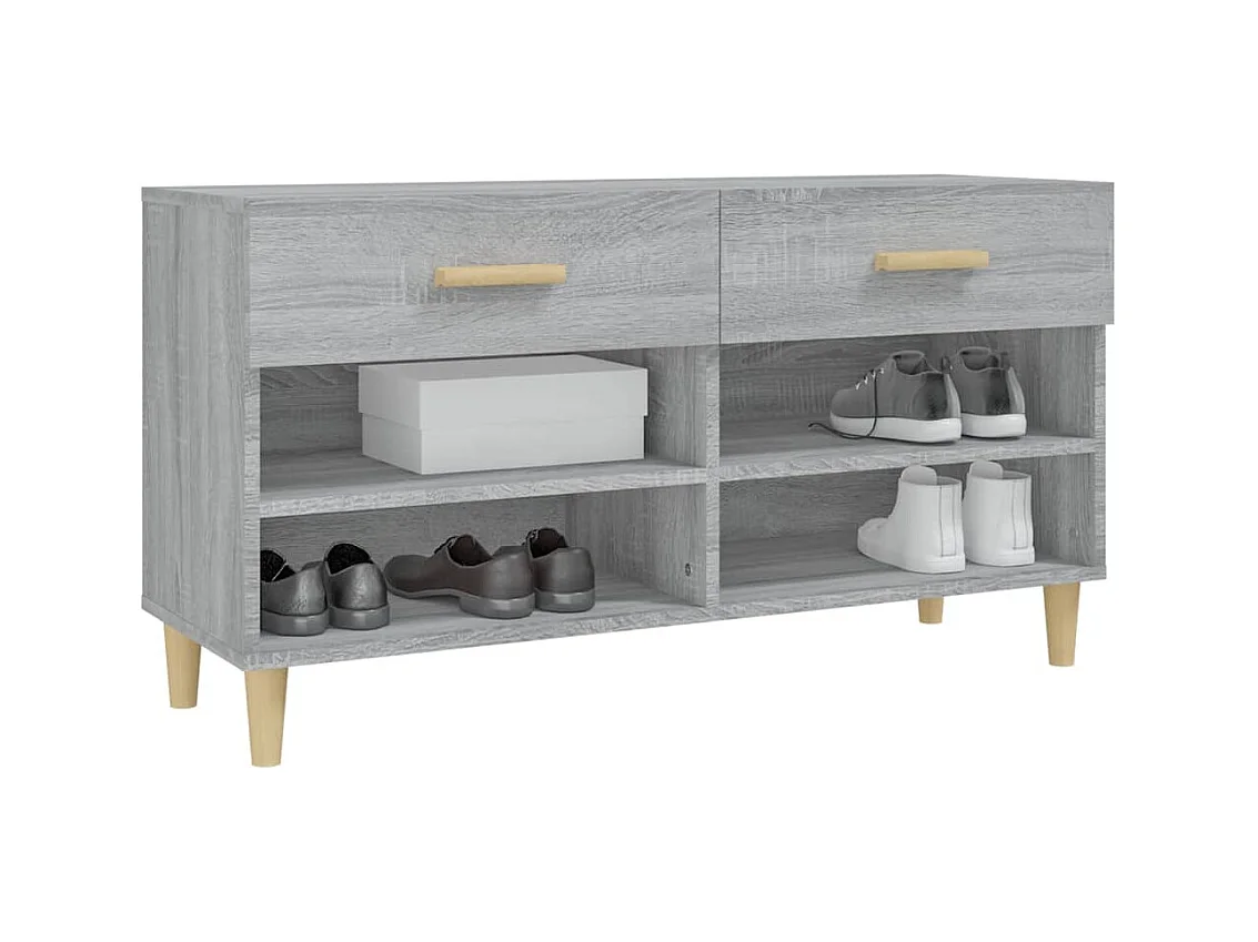 Sonoma grijze schoenenkast 102x35x55 cm Technisch hout