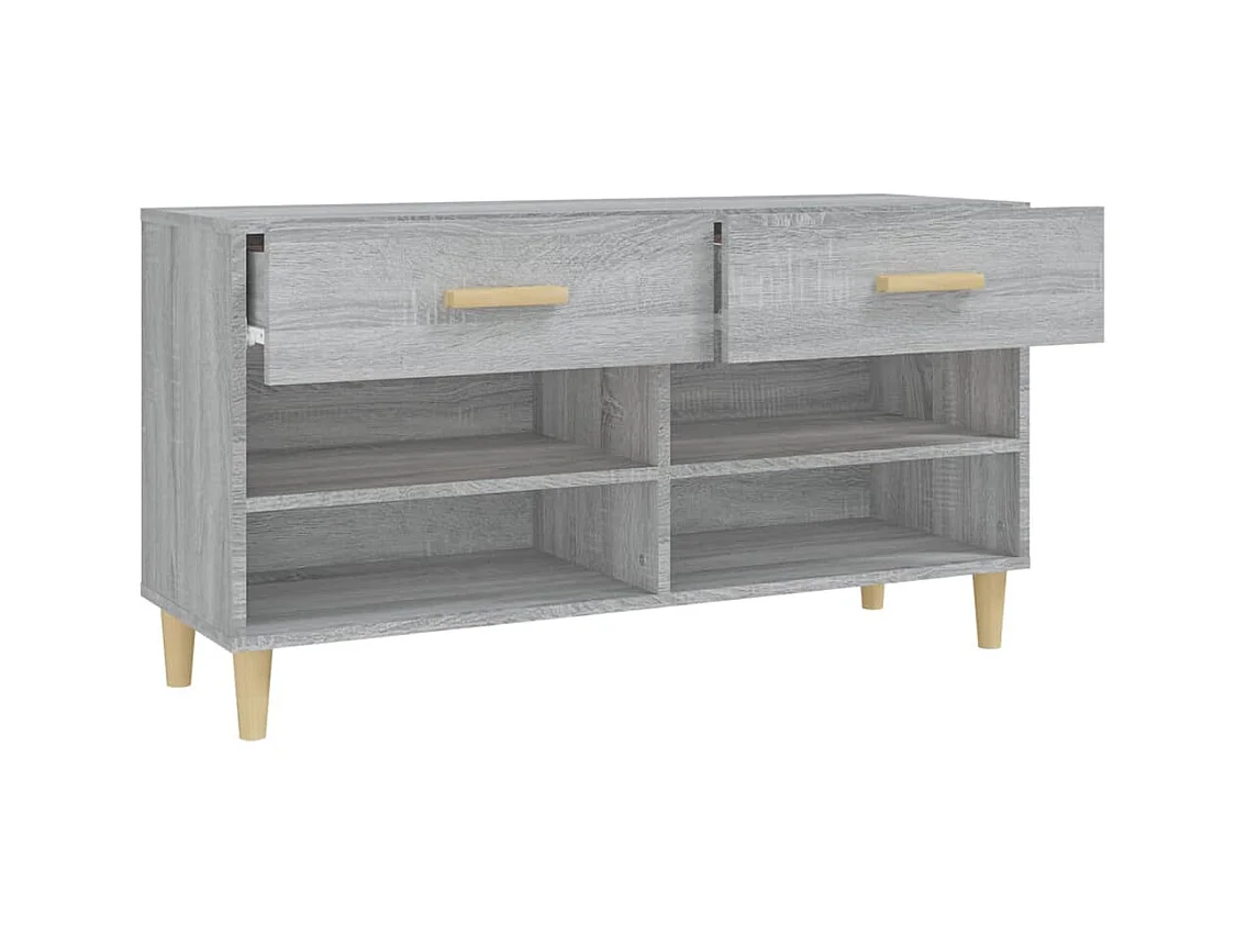 Sonoma grijze schoenenkast 102x35x55 cm Technisch hout