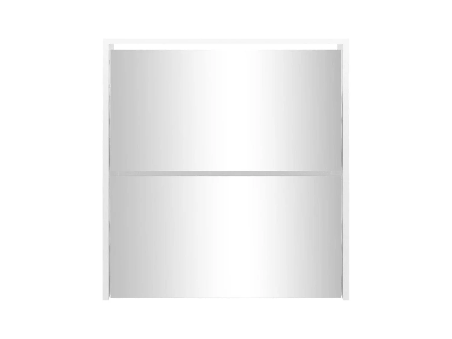 Armoire à chaussures miroir 2 niveaux Blanc brillant 63x17x67cm