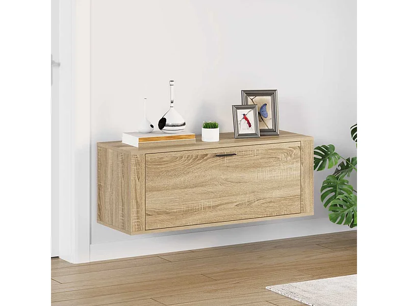 Scarpiera a parete in rovere Sonoma 100x35x38 cm