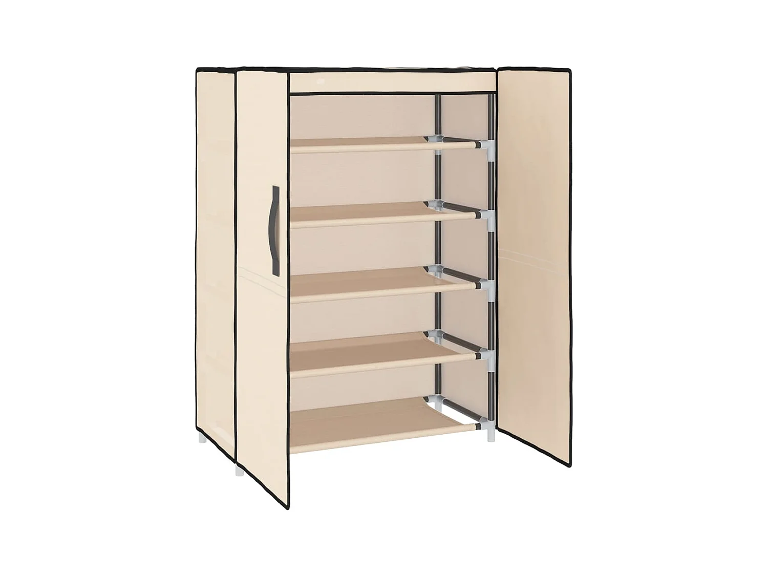 Armoire à chaussures Crème 60x28x90 cm Tissu