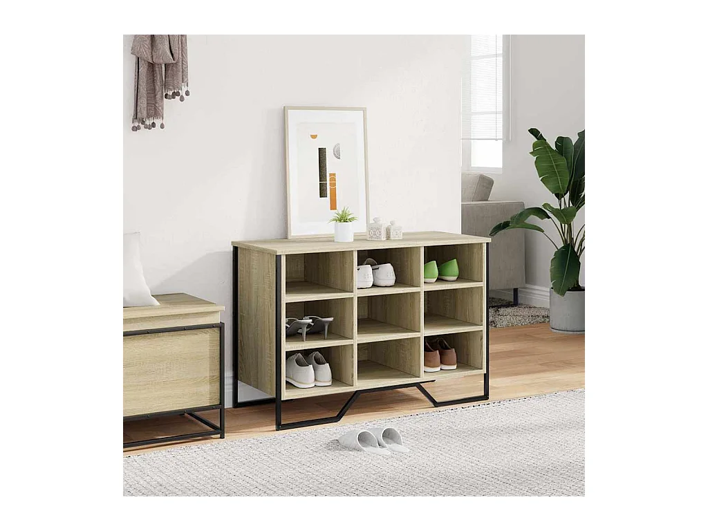 Armoire à chaussures chêne sonoma 90x38x61,5 cm bois ingénierie