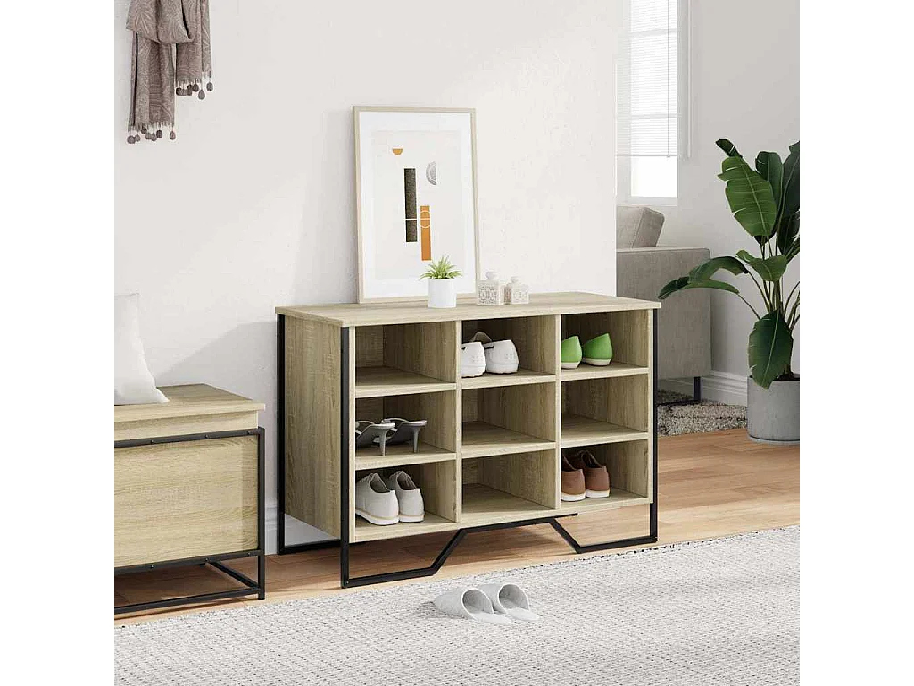Zapatero de roble Sonoma 90x38x61,5 cm madera de ingeniería