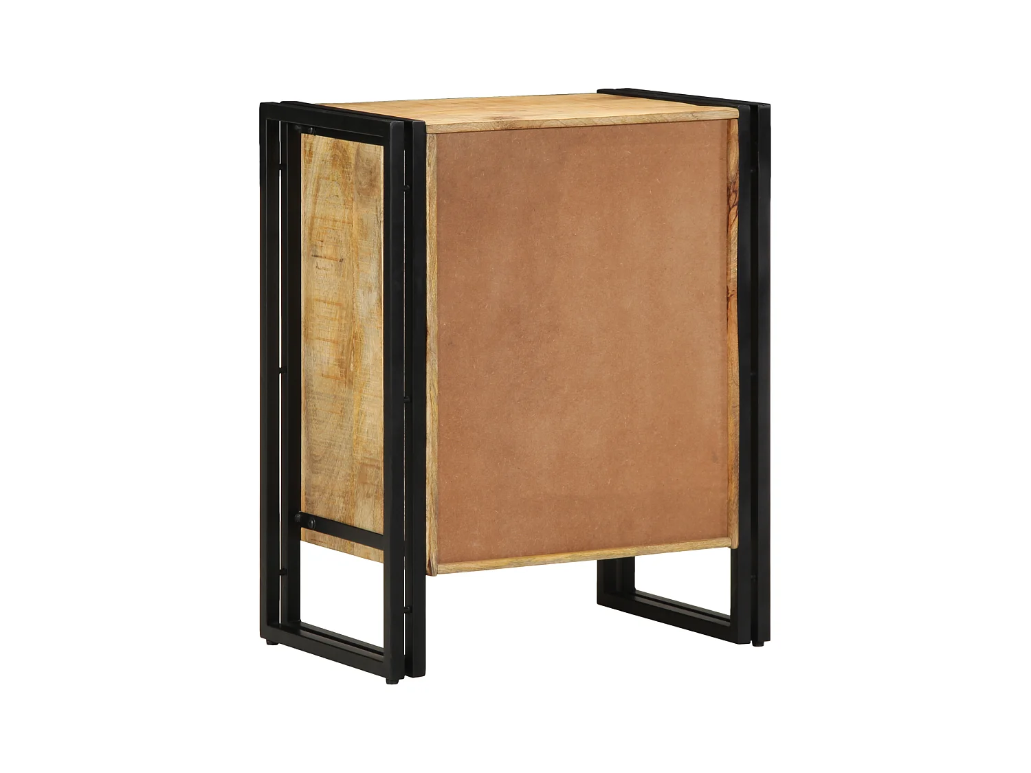 Scarpiera nera 30x30x40 cm in legno massello di mango e acciaio