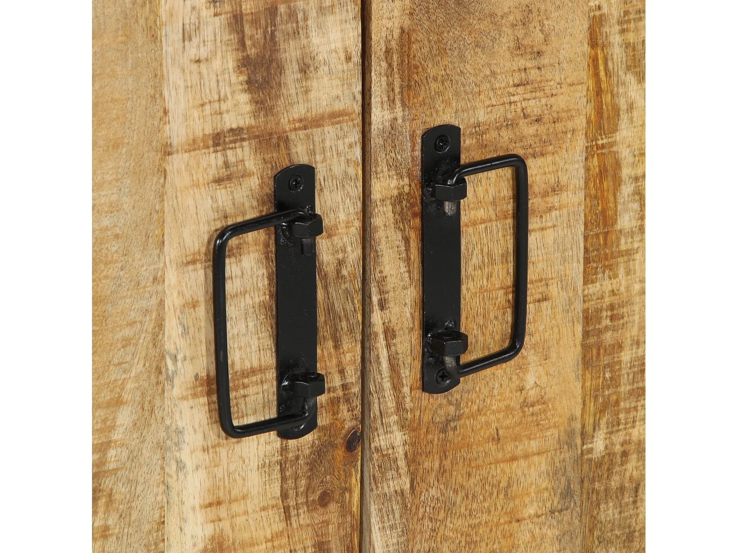 Cabinet à chaussures Noir 30x30x40 cm en bois de manguier massif et acier