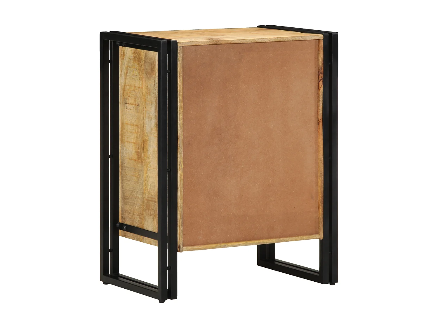 Zwarte schoenenkast 30x30x40 cm in massief mangohout en staal