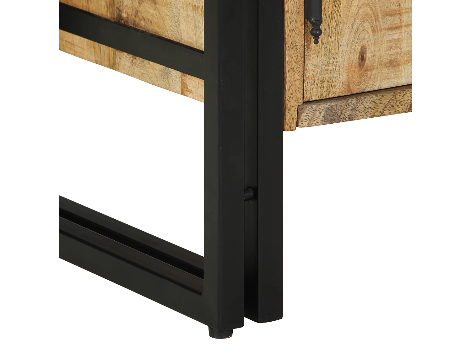 Zwarte schoenenkast 30x30x40 cm in massief mangohout en staal