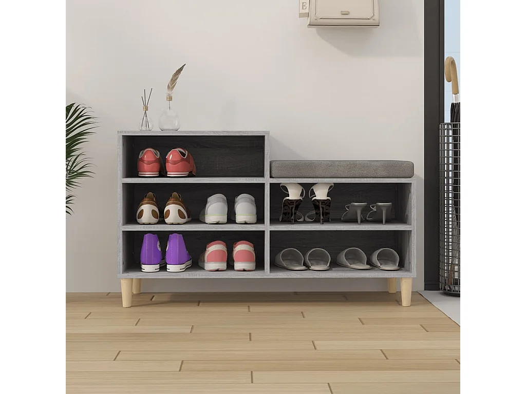 Armoire à chaussures Sonoma gris 102x36x60 cm Bois d'ingénierie