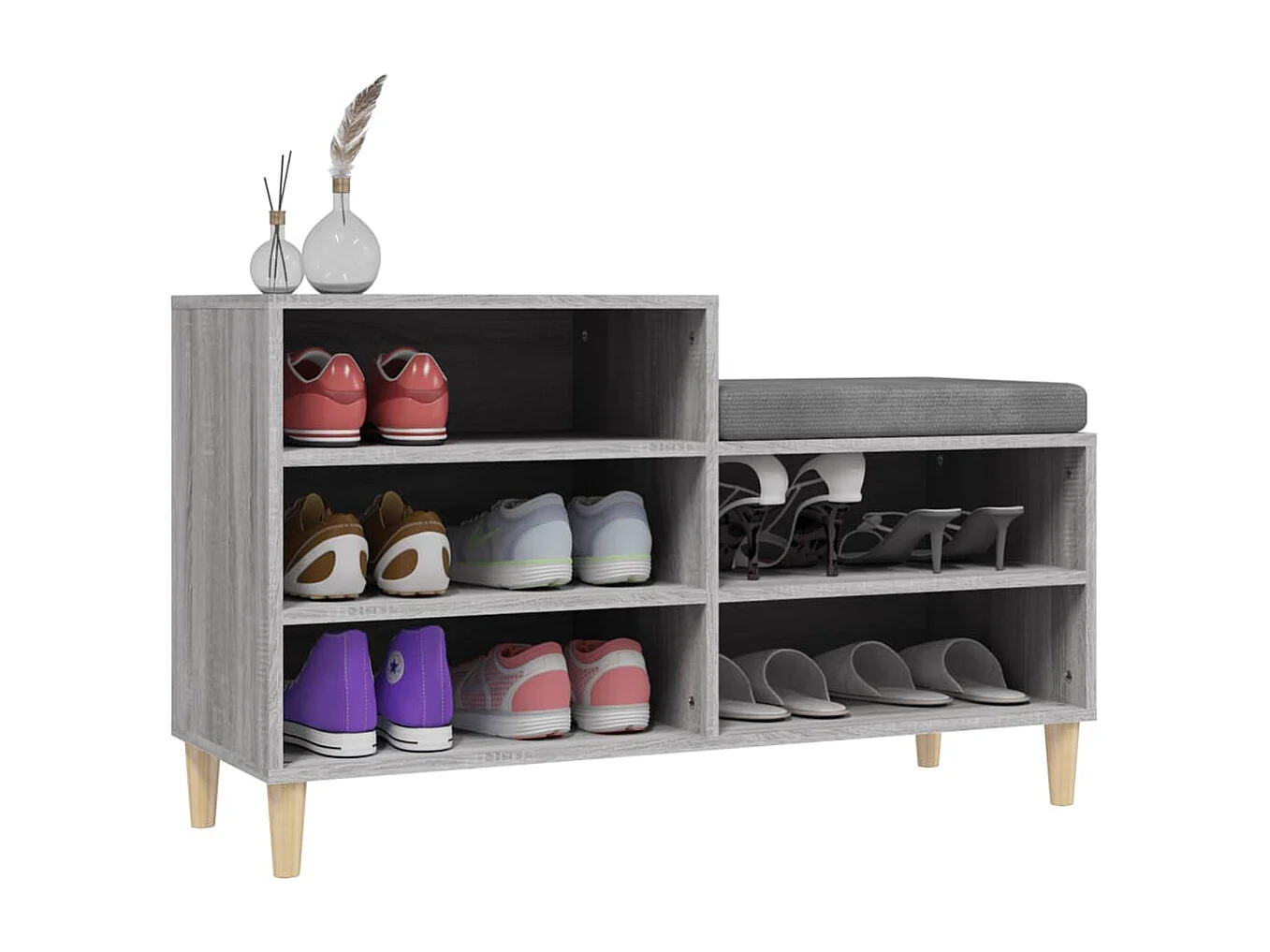 Zapatero Sonoma gris 102x36x60 cm Madera de ingeniería