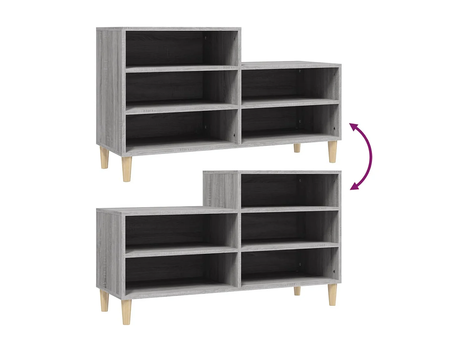 Zapatero Sonoma gris 102x36x60 cm Madera de ingeniería