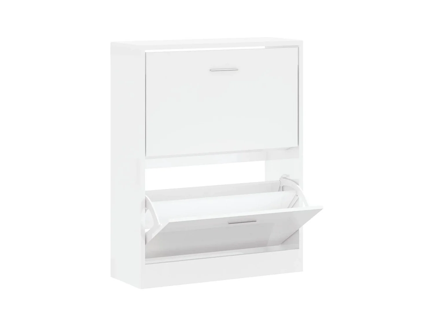 Armoire à chaussure Blanc brillant 63x24x81 cm Bois ingénierie