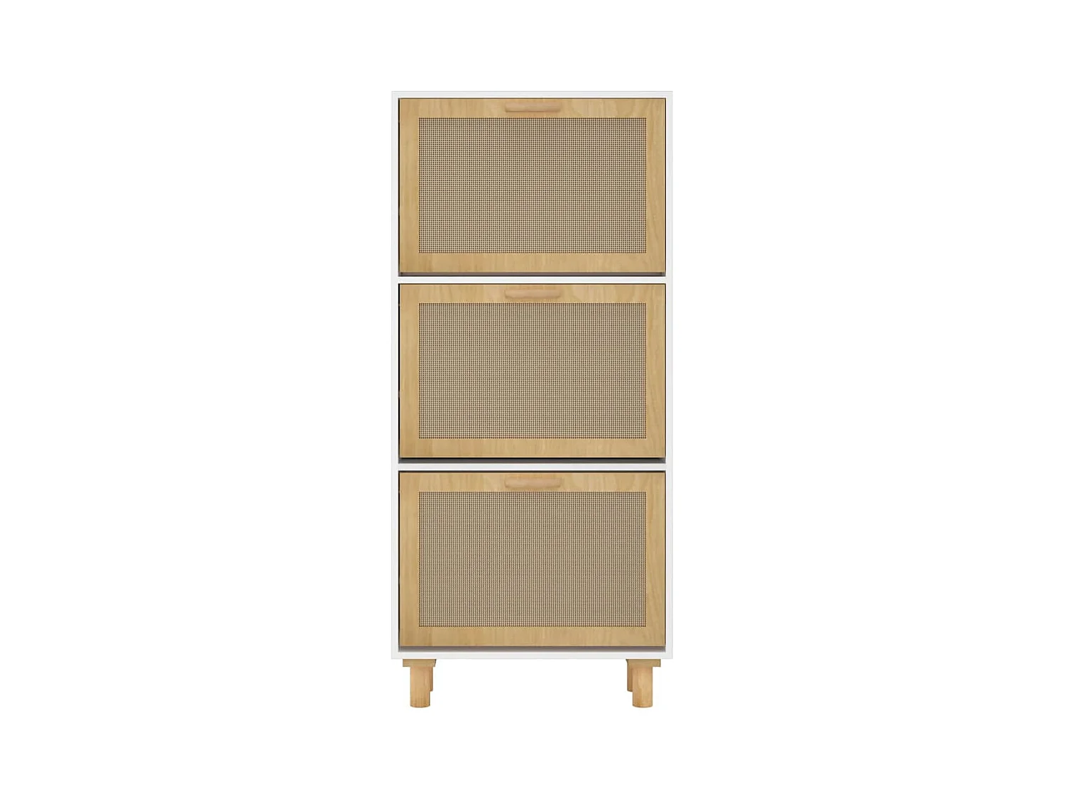 Armoire à chaussures Blanc 52x25x115 cm Bois d'ingénierie/rotin