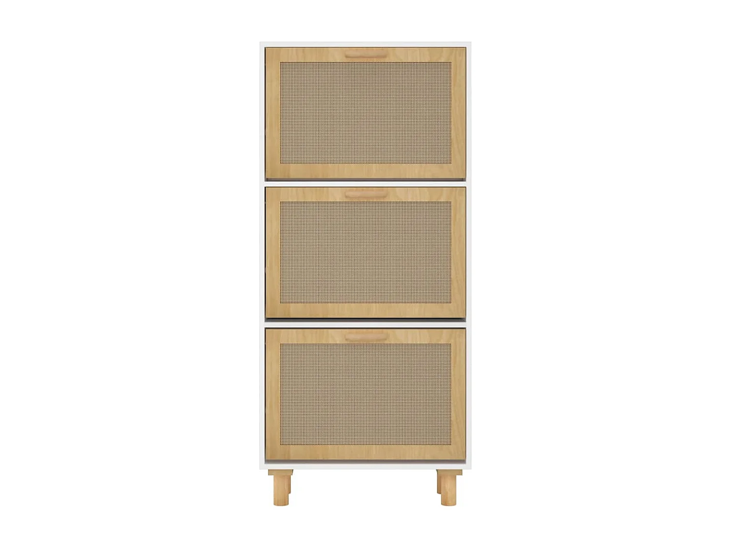 Zapatero blanco 52x25x115 cm Madera de ingeniería/ratán