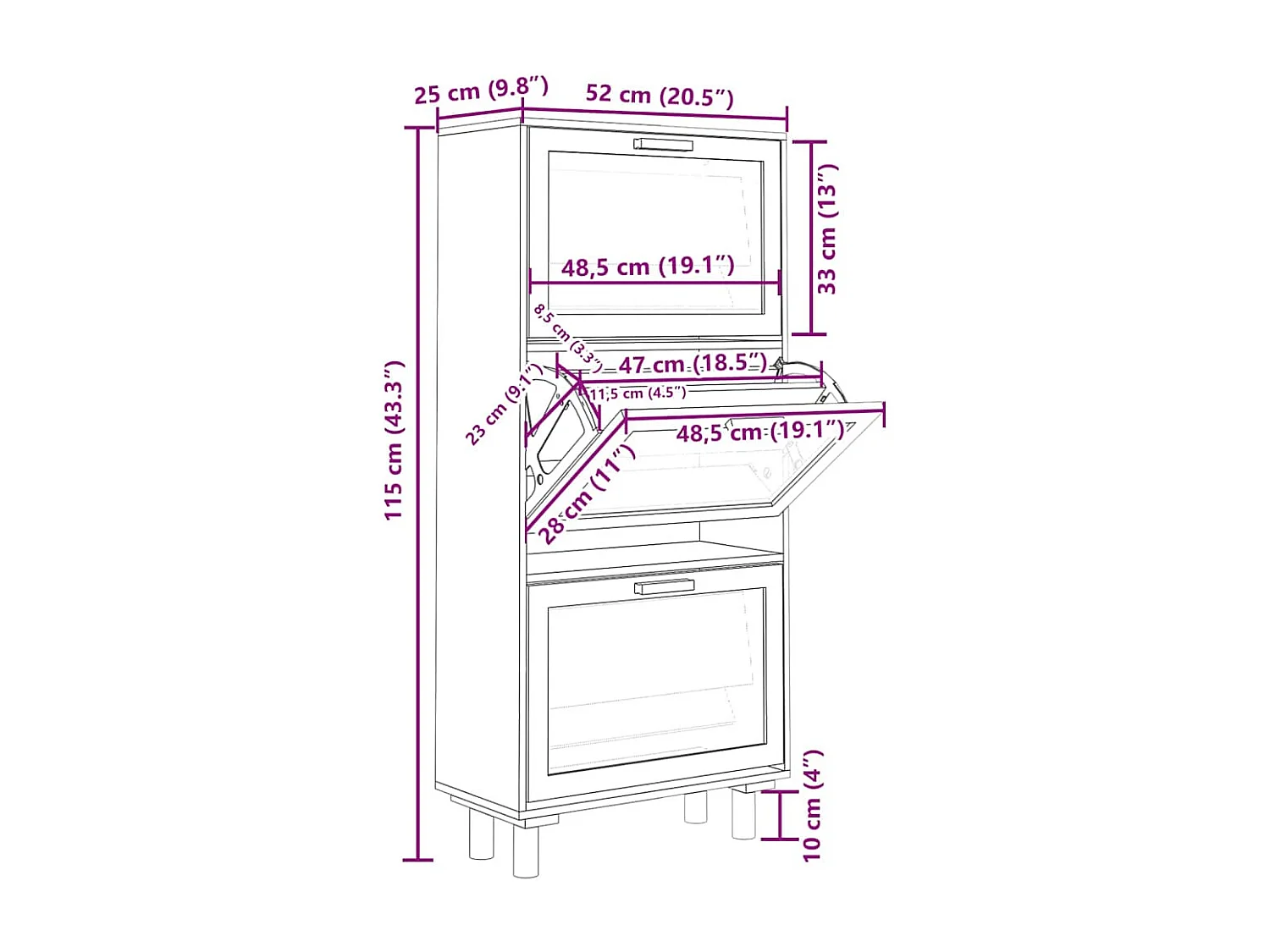 Zapatero blanco 52x25x115 cm Madera de ingeniería/ratán