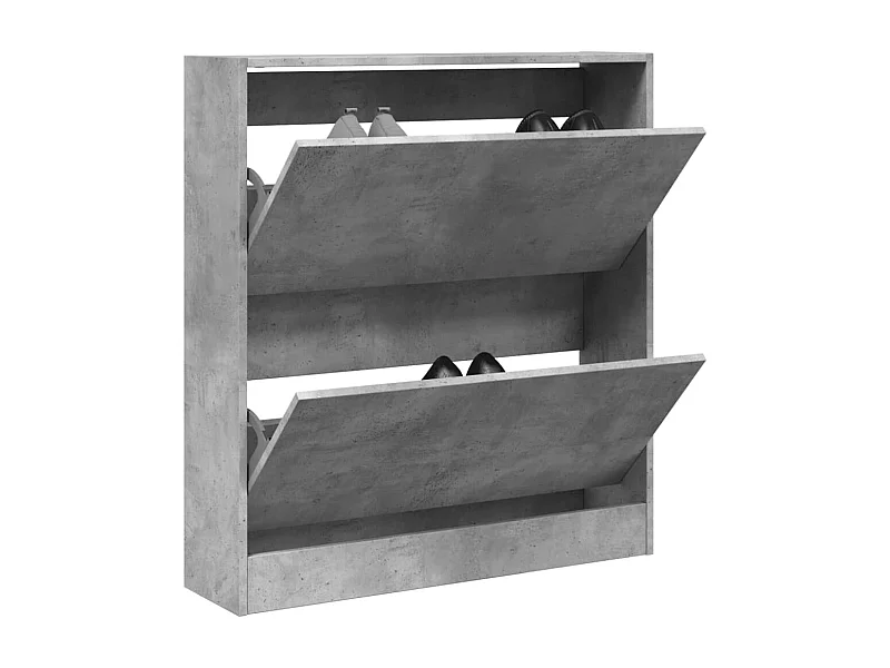 Zapatero gris hormigón 80x21x87,5 cm madera de ingeniería