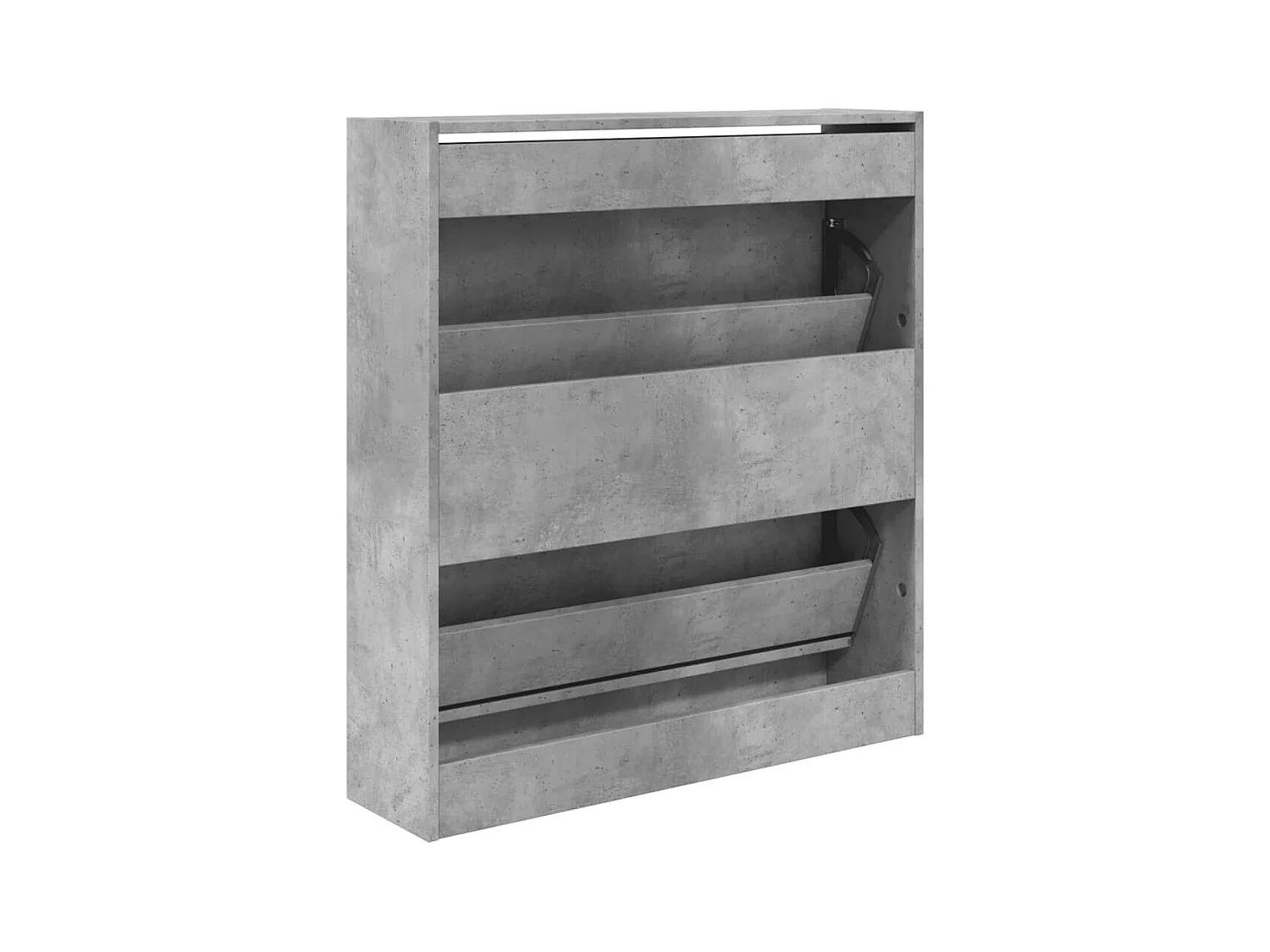 Armoire à chaussures gris béton 80x21x87,5 cm bois d'ingénierie
