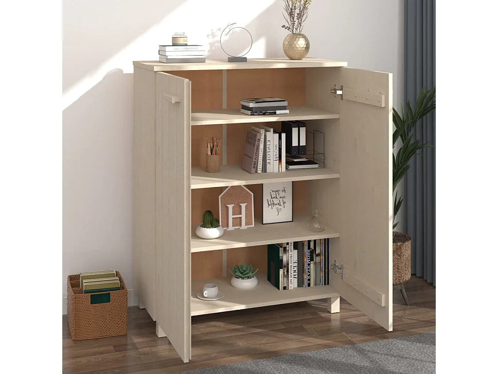 Armoire à chaussures Marron miel 85x40x108 cm Pin massif