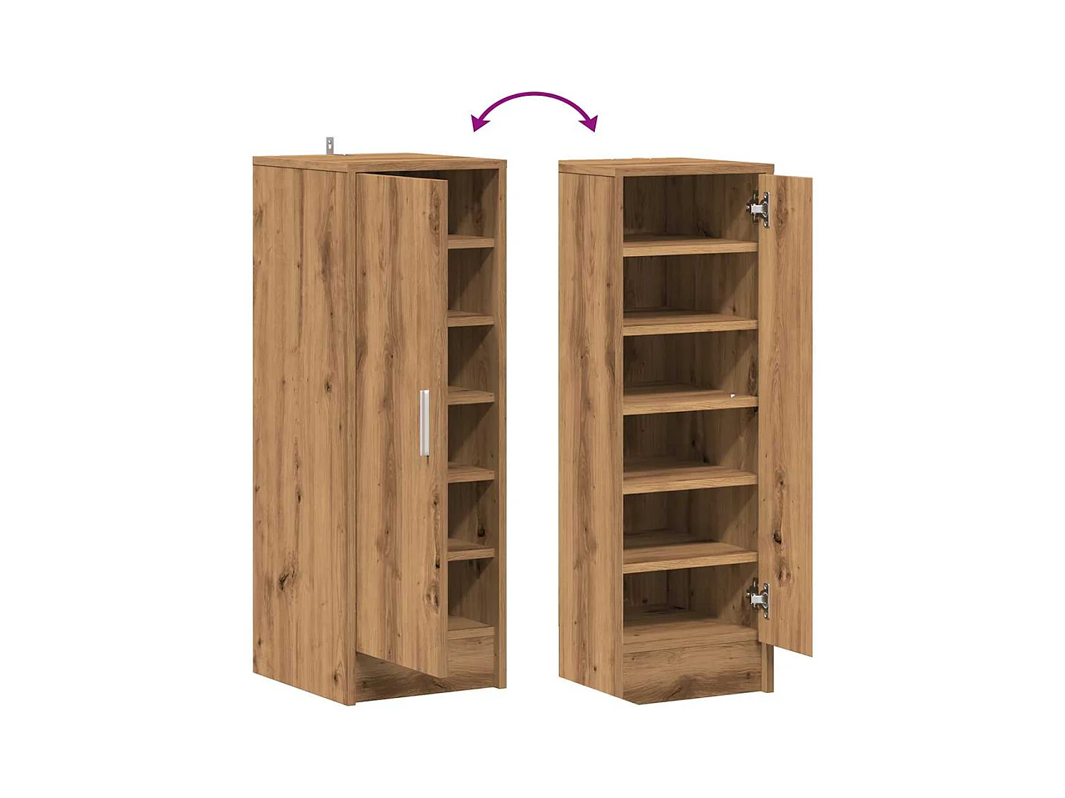 Armoire à chaussures chêne artisanal 32x35x92cm bois ingénierie