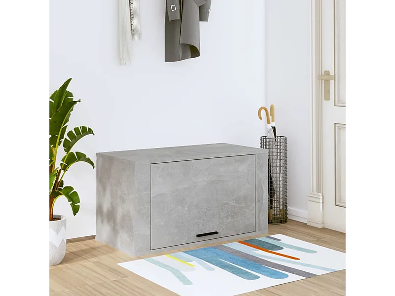 Scarpiera da parete grigio cemento 70x35x38 cm