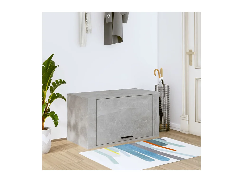 Betongrauer Wandschuhschrank 70x35x38 cm