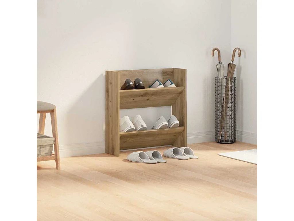 Cabinets à chaussures muraux chêne artisanal 60 x 18 x 60 cm