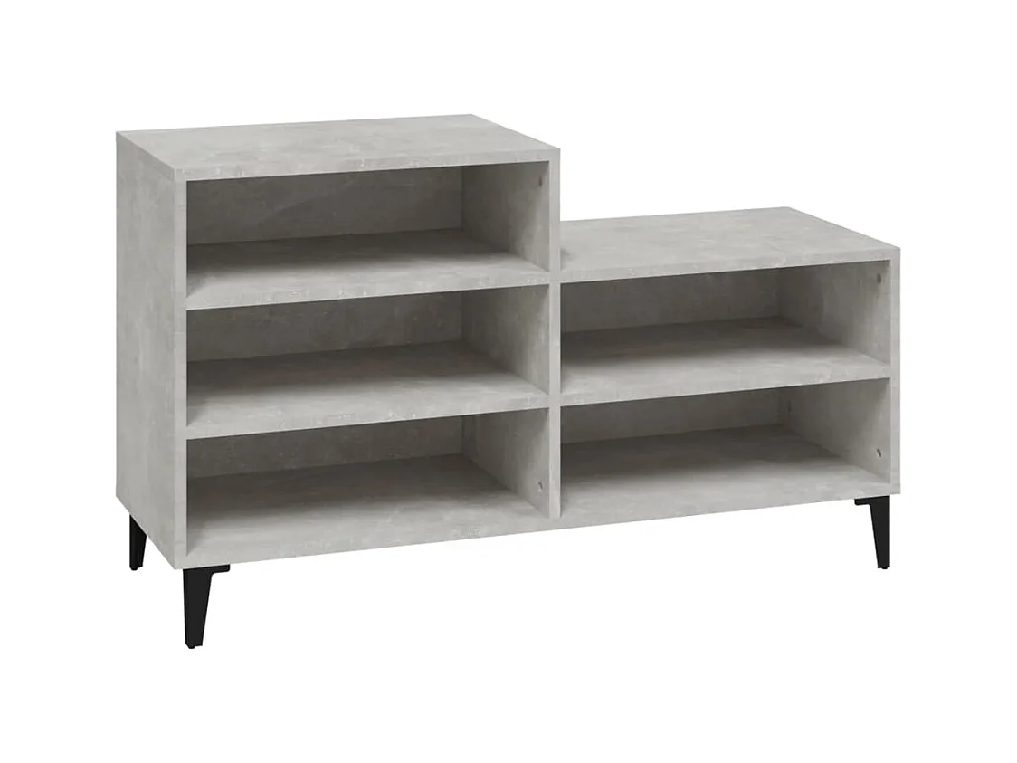 Armoire à chaussures Gris béton 102x36x60 cm Bois d'ingénierie