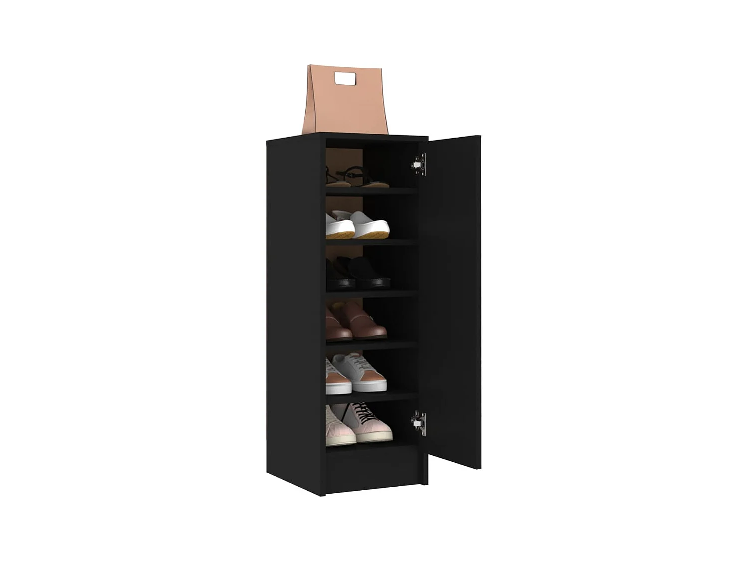 Zwarte schoenenkast 32x35x92 cm Technisch hout