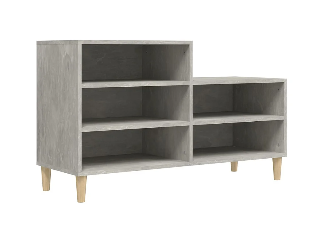Betongrijze schoenenkast 102x36x60 cm bewerkt hout