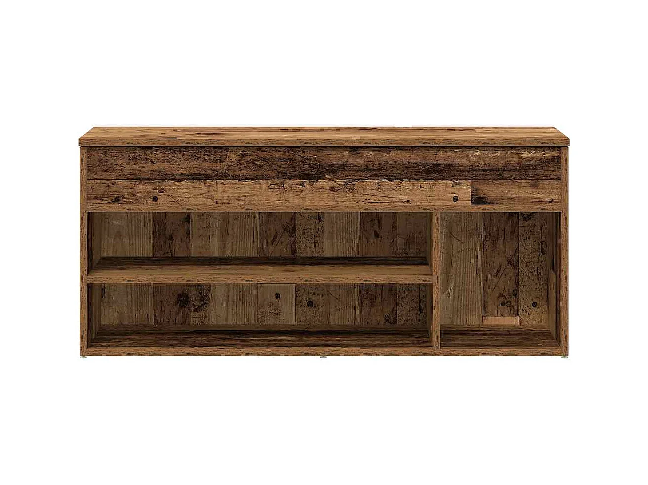 Banc à chaussures vieux bois 102x30,5x45 cm bois d'ingénierie