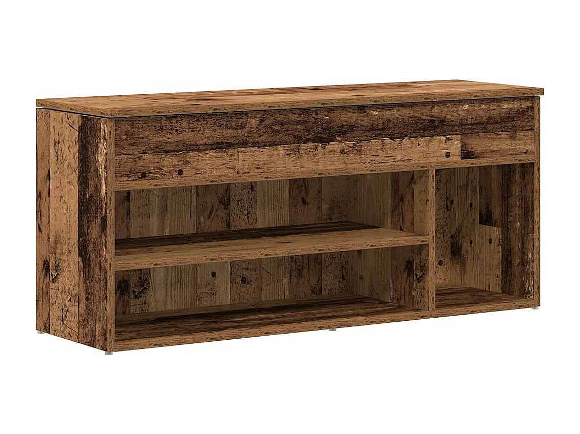 Banc à chaussures vieux bois 102x30,5x45 cm bois d'ingénierie