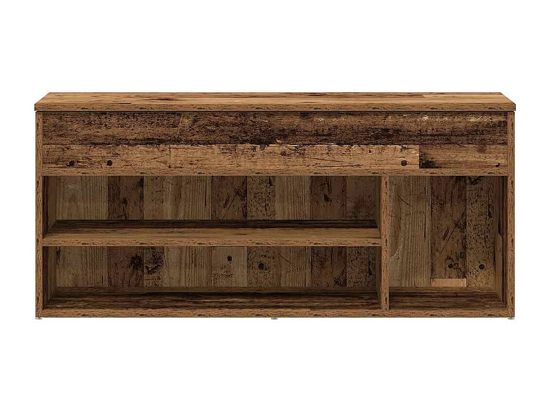 Banc à chaussures vieux bois 102x30,5x45 cm bois d'ingénierie