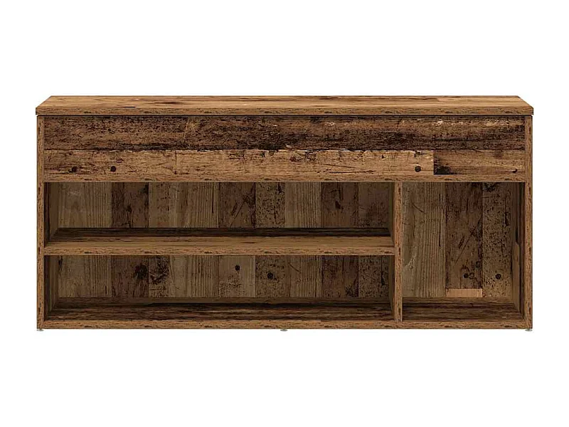 Banc à chaussures vieux bois 102x30,5x45 cm bois d'ingénierie