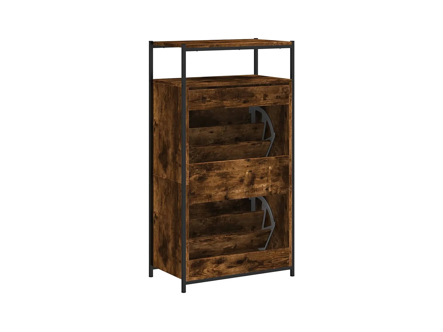 Armoire à chaussures chêne fumé 60x34x112 cm bois d'ingénierie