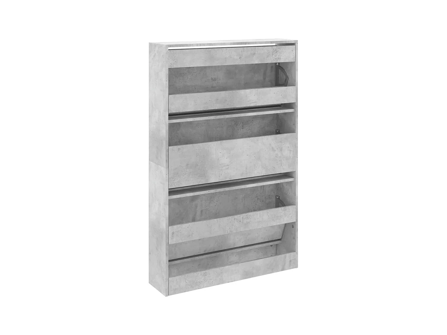 Zapatero gris hormigón 80x21x125,5cm madera de ingeniería