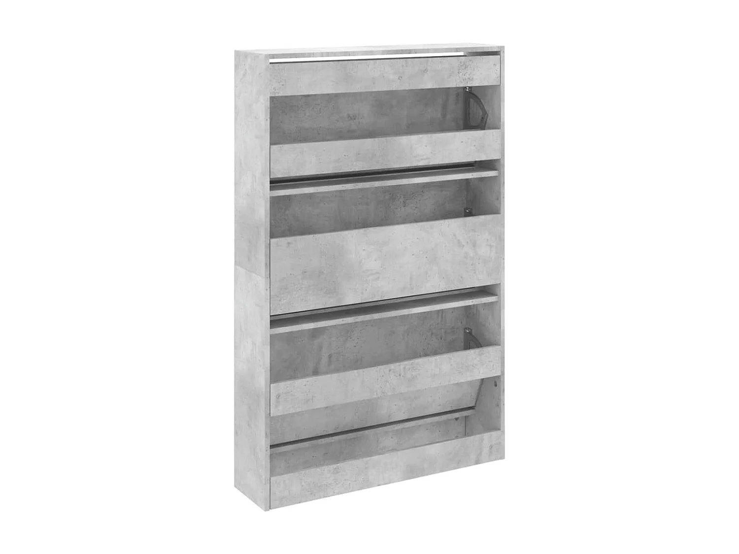 Zapatero gris hormigón 80x21x125,5cm madera de ingeniería