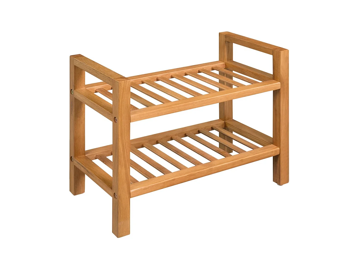 Étagère à chaussures avec 2 étagères 50x27x40 cm Chêne massif