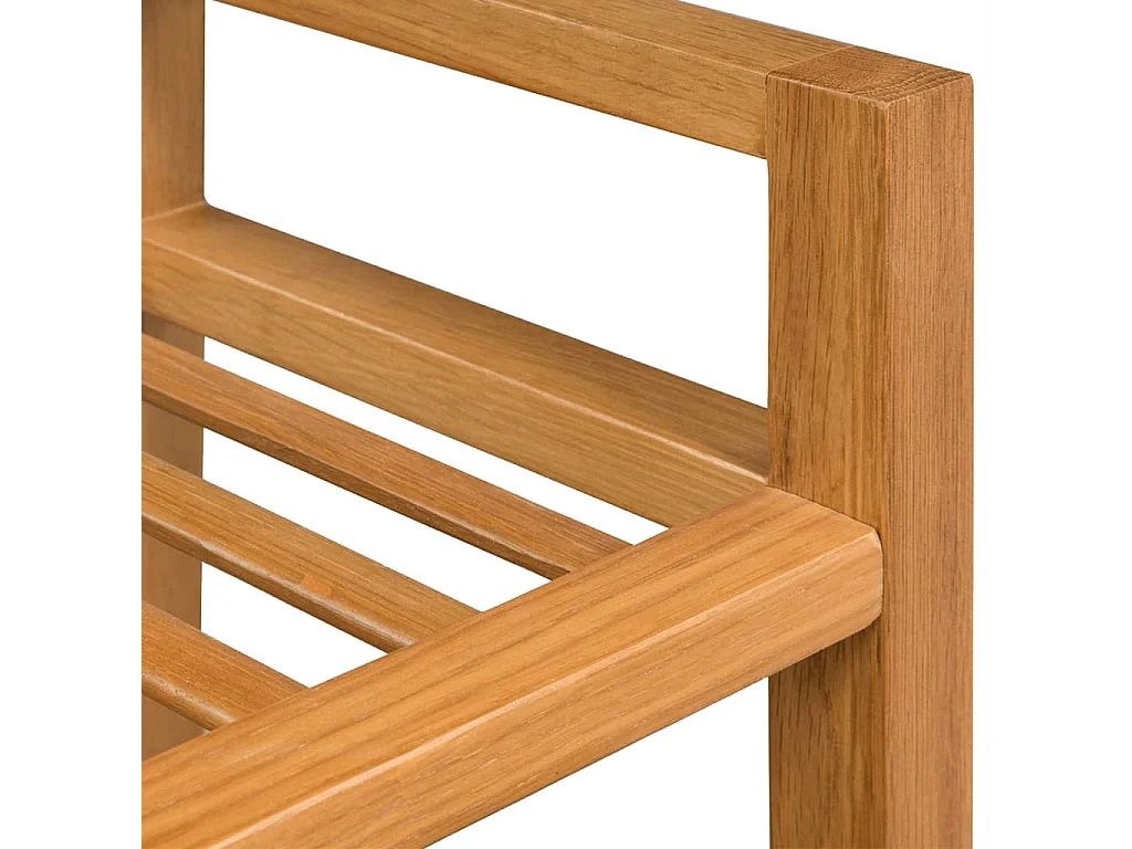 Zapatero con 2 estantes 50x27x40 cm Roble macizo