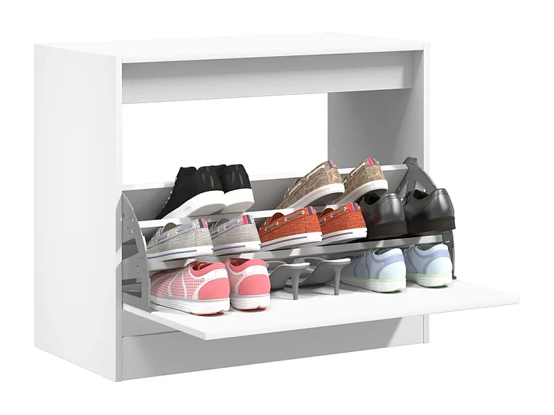 Witte schoenenkast 80x42x69 cm bewerkt hout