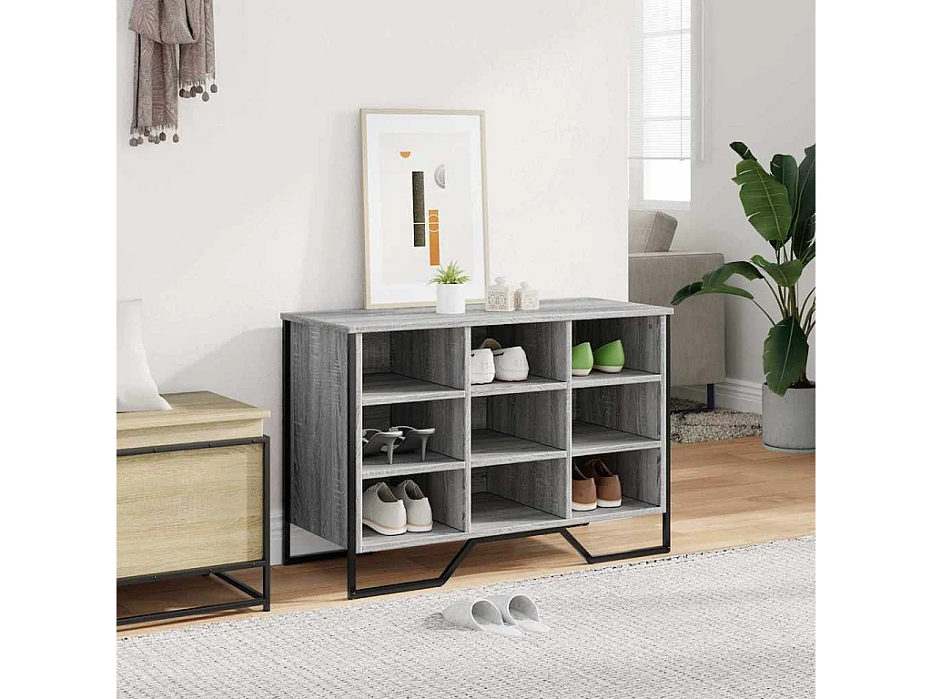 Scarpiera grigia Sonoma 90x38x61,5cm in legno ingegnerizzato