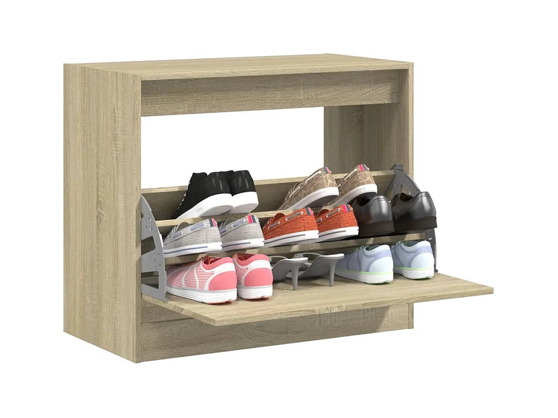 Armoire à chaussures chêne sonoma 80x42x69 cm bois d'ingénierie