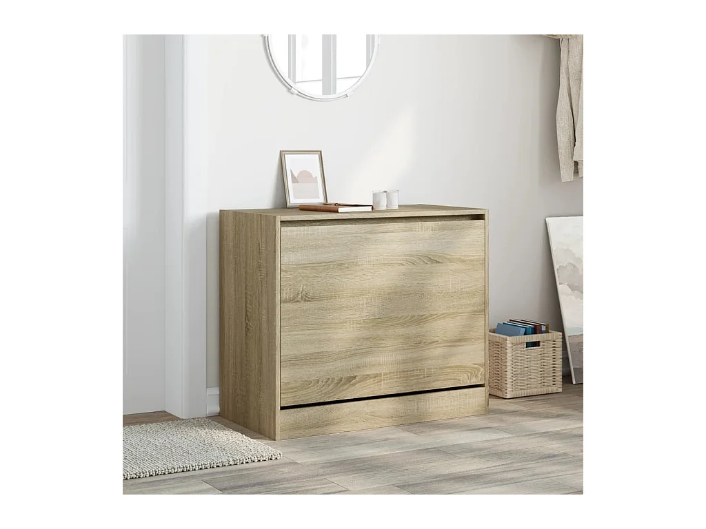 Armoire à chaussures chêne sonoma 80x42x69 cm bois d'ingénierie