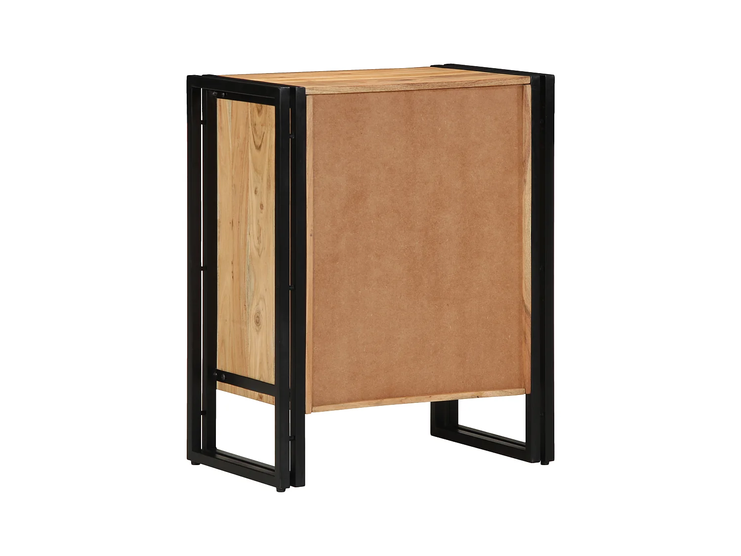 Meuble à chaussures Noir 30x30x40 cm en bois d'acacia massif et acier