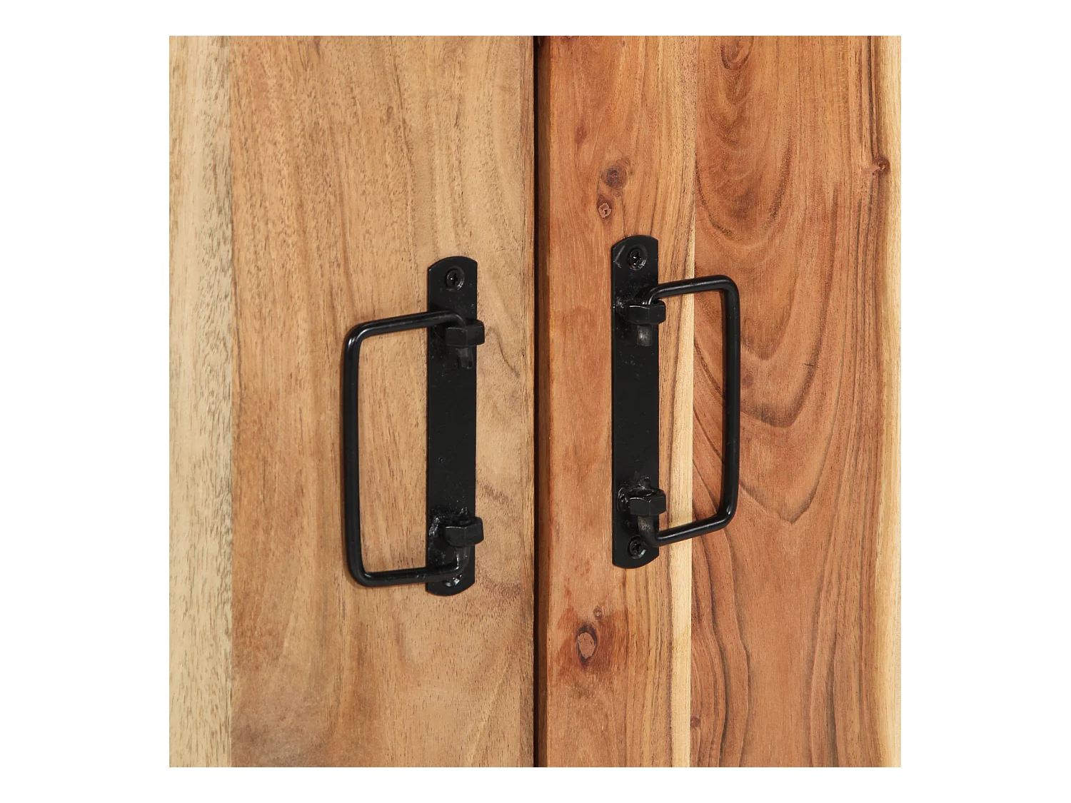 Meuble à chaussures Noir 30x30x40 cm en bois d'acacia massif et acier