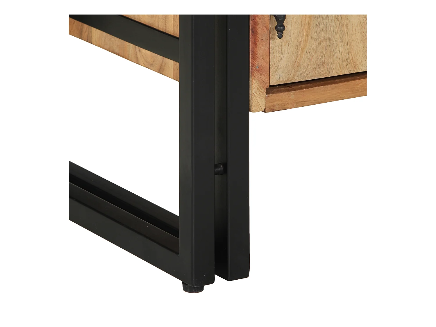 Meuble à chaussures Noir 30x30x40 cm en bois d'acacia massif et acier