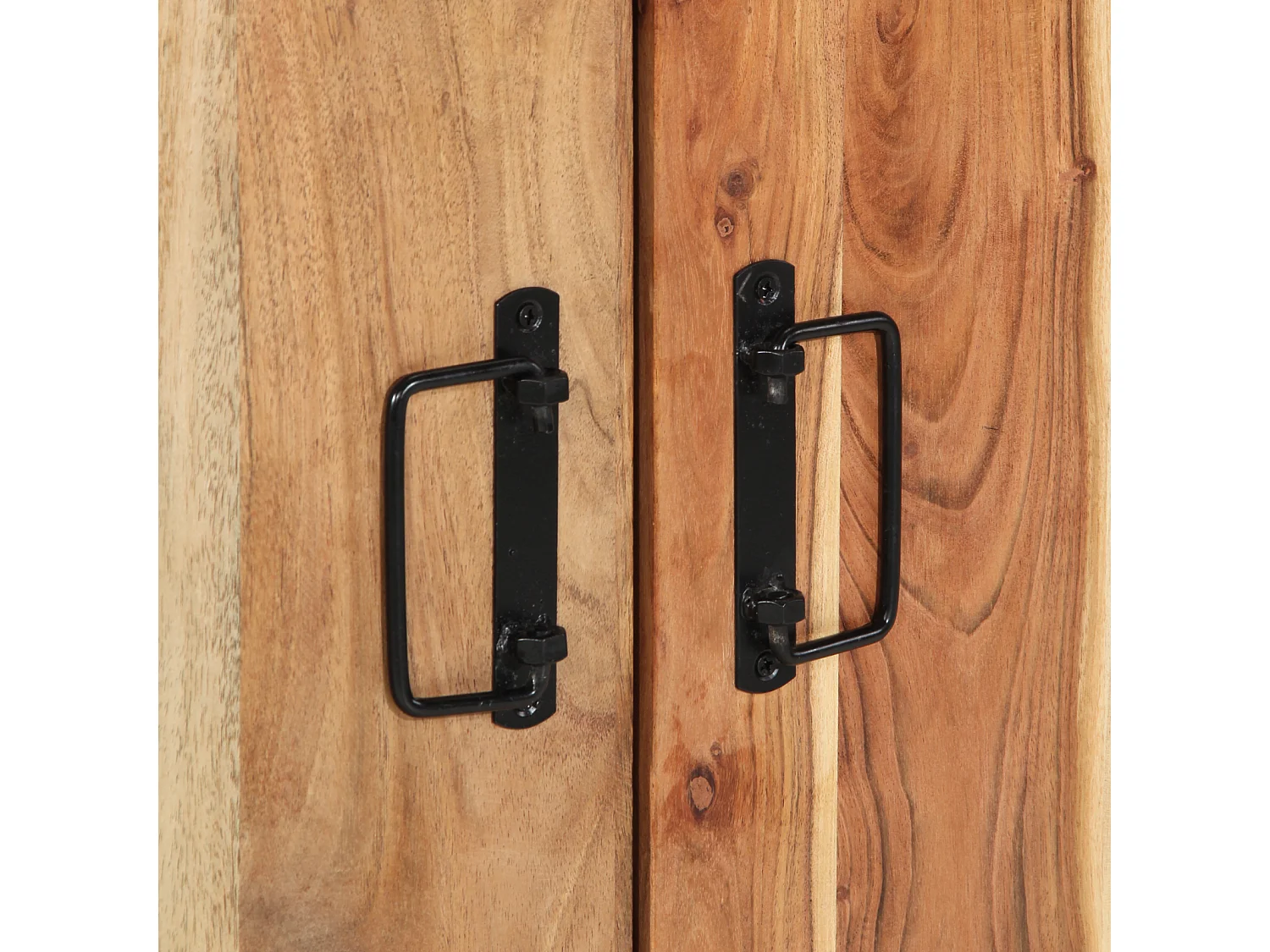 Meuble à chaussures Noir 30x30x40 cm en bois d'acacia massif et acier