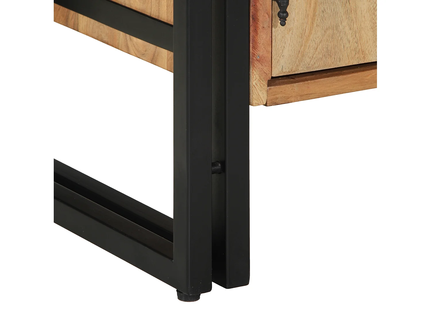 Meuble à chaussures Noir 30x30x40 cm en bois d'acacia massif et acier