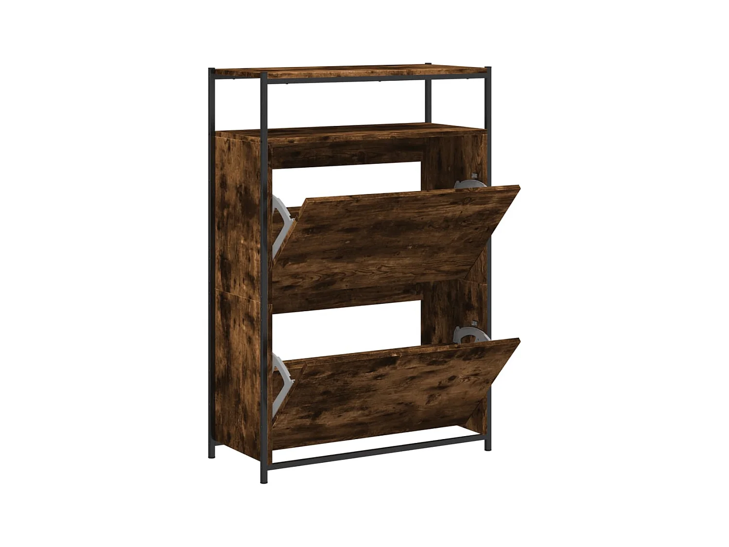 Armoire à chaussures chêne fumé 75x34x112 cm bois d'ingénierie