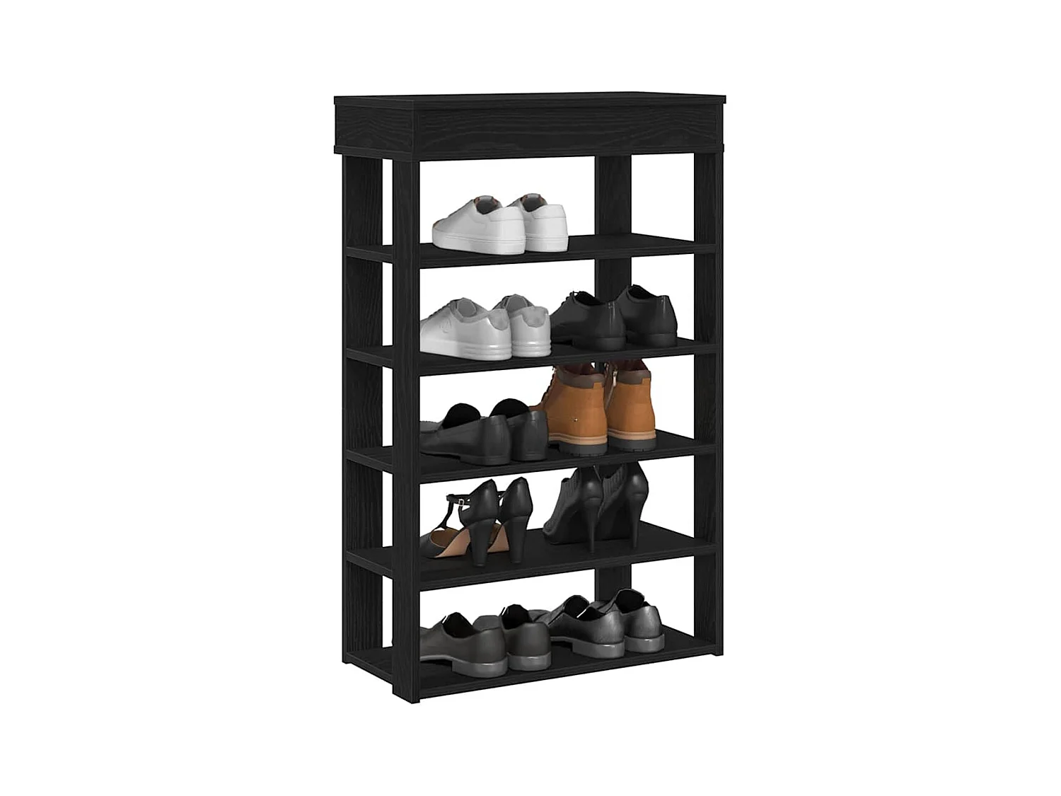 Étagère à chaussures noir 60x30x98 cm bois d'ingénierie