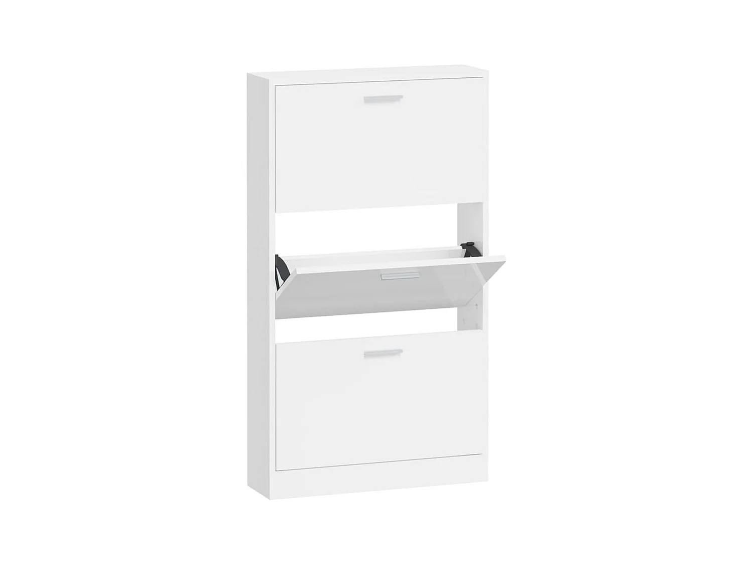 Schoenenkast Glanzend wit 59x17x108 cm Technisch hout